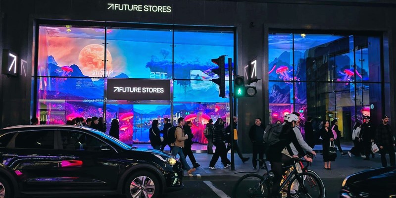 Experiential retail installation with immersive LED visuals